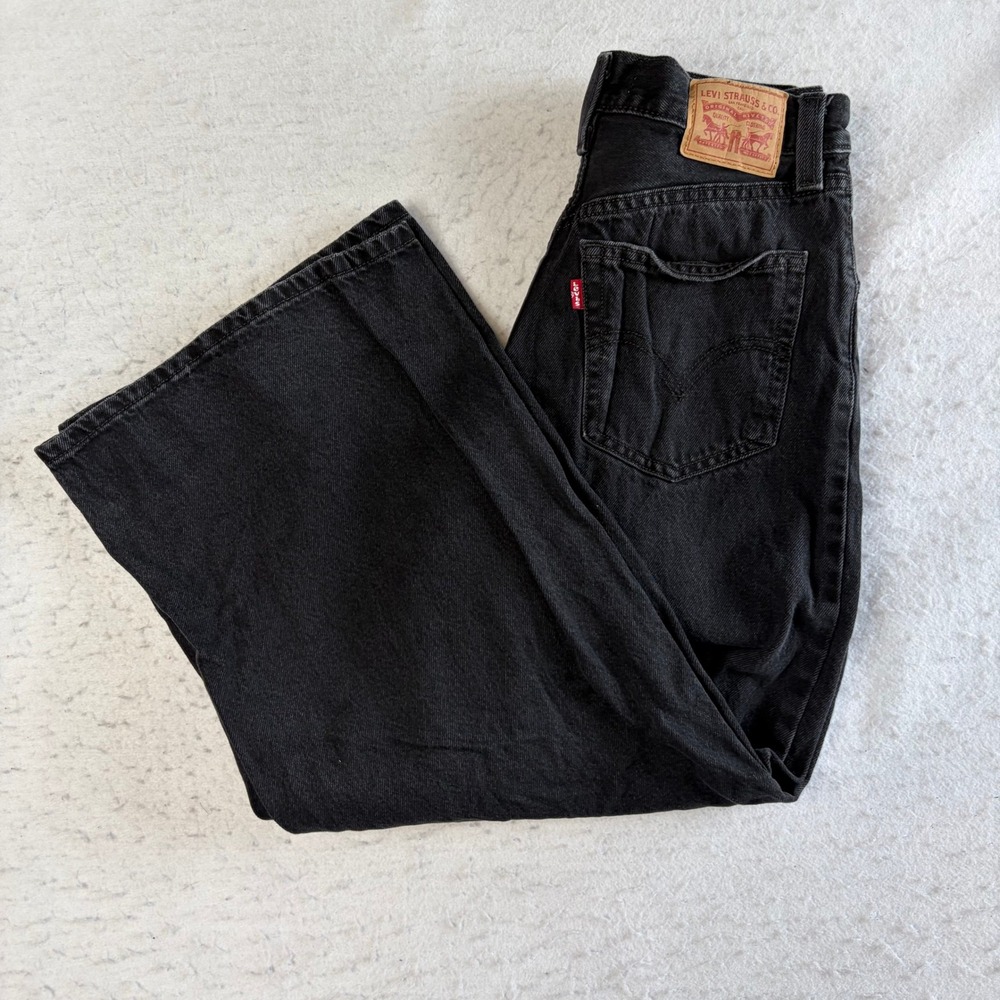 Levi's '94 Baggy Wide Leg Jeans Womens 25 Black High Rise Denim